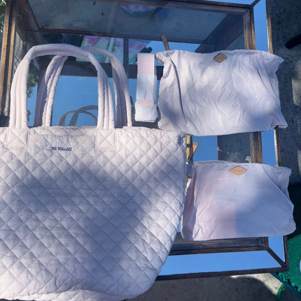 MZ Wallace Quilted Tote in Light Gray - Picture 4 of 8